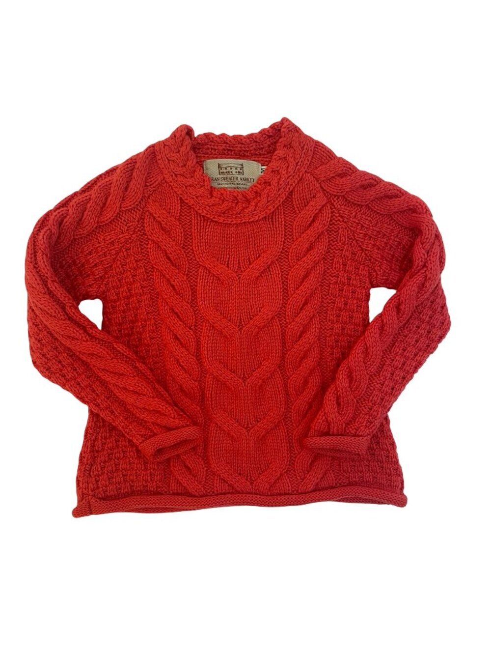Aran Sweater Market 🇮🇪 Girls Merino Wool Cable Knit Sweater – Size M (6–7 Year